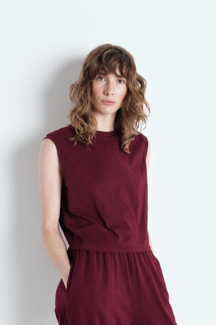 American Vintage, OUK01AE Tank top, VINTAGE BURGUNDY